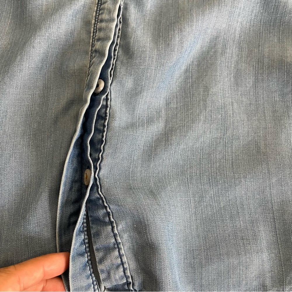 HOLDING HORSES Blue Denim Button-Down Shirt with Embroidered Yoke - Picture 6 of 9